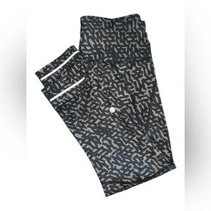 Lululemon All-Sport Crop Heathered Net Pop Black Multi Legging Size